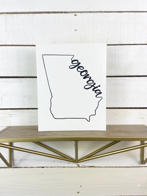 Georgia Wood Sign (White)